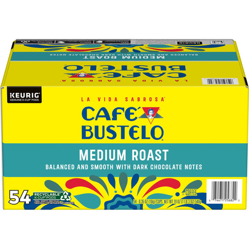 Cafe Bustelo Medium Roast Coffee, K-Cup Pods, 54 ct.